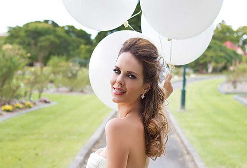 Bride with balloons