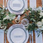 Garden wedding reception table setting