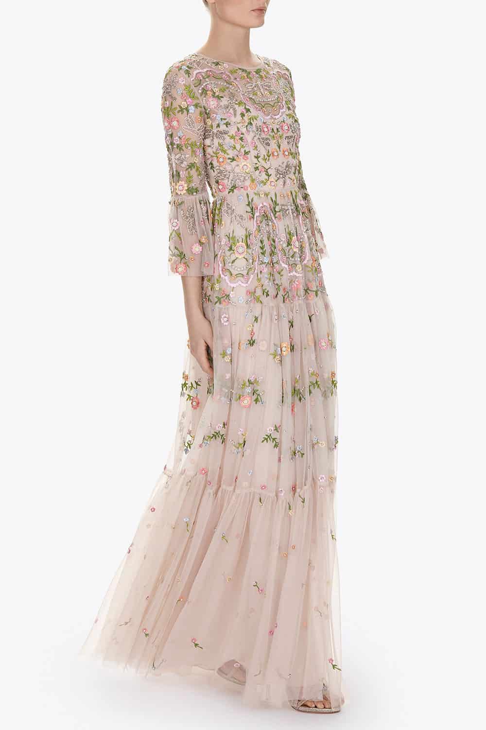 Whimsical and floaty,pastel-hued wedding gown from British designer Needle & Thread.