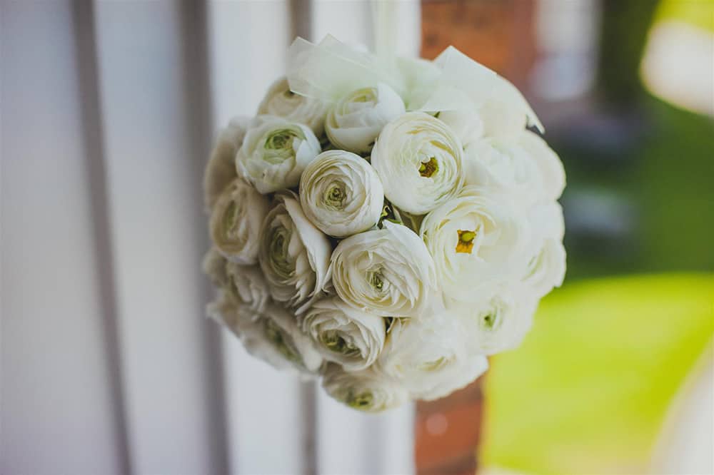 White rose wedding bouquet.