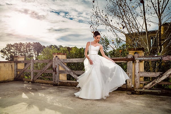 The Maggie gown with overskirt from Bertossi Brides