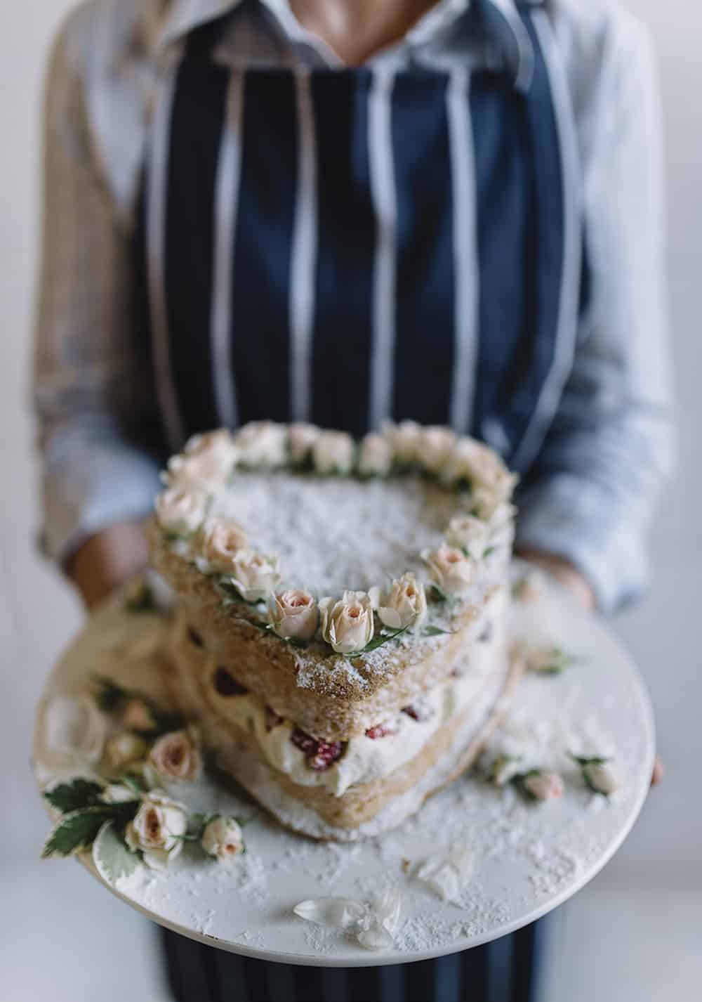 love heart wedding cake by Gillian Bell