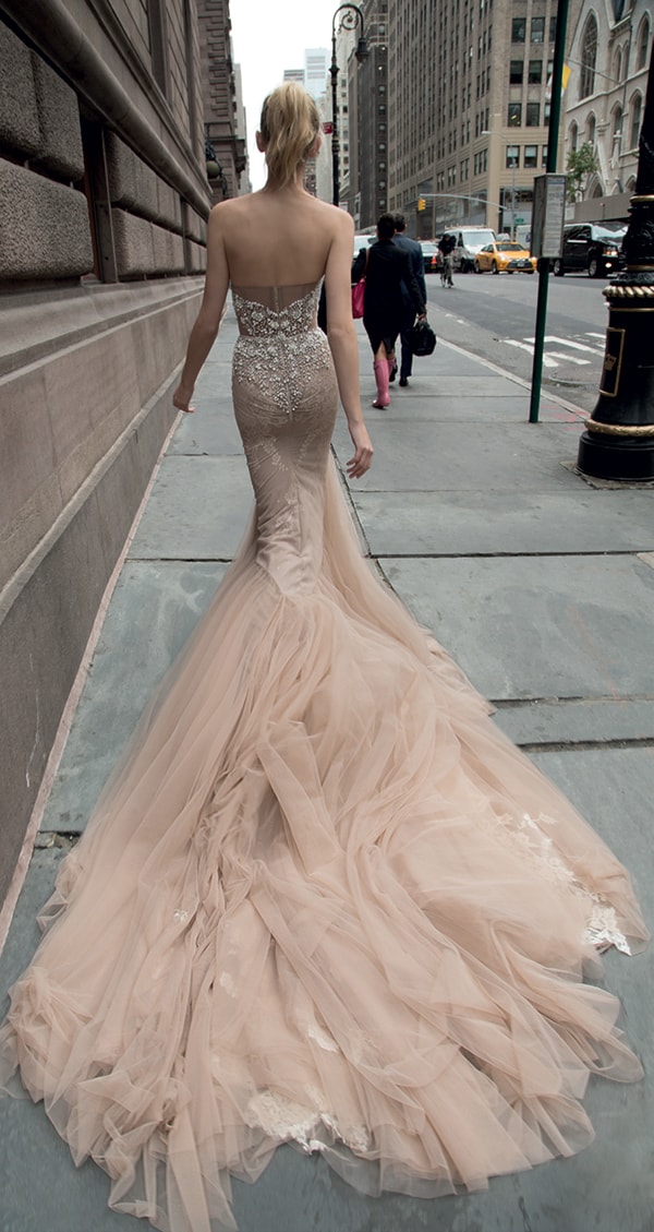 Nude backless wedding gown by Inbal Dror.