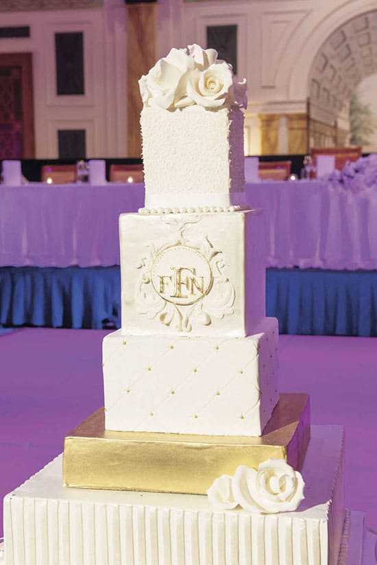 classic square wedding cake