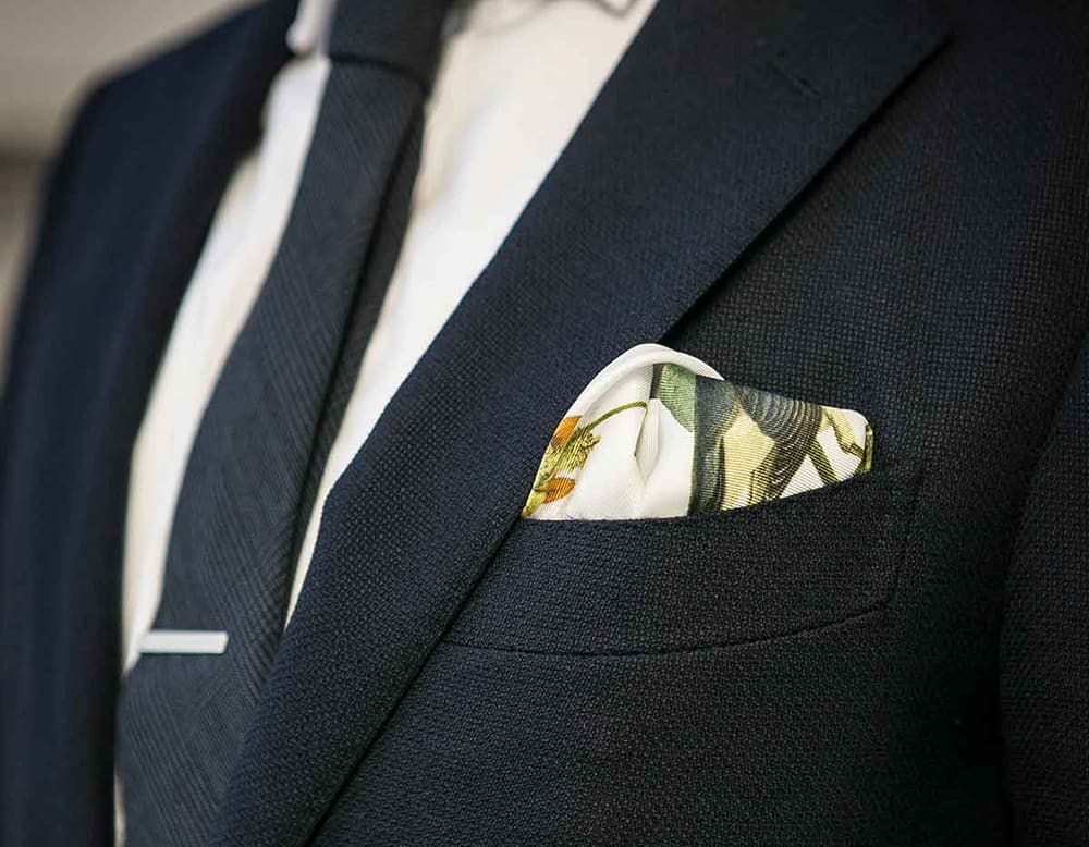 GROOM STYLE: Floral pocket square from Rampley & Co.