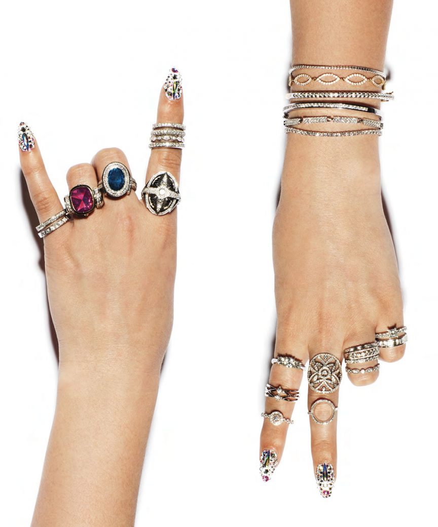 Glam rock nails and jewellery for the glam bride by Stephen Dibb Jewellery ...
