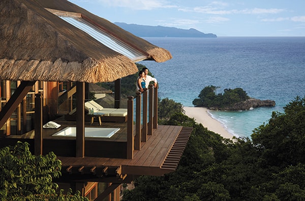 The Philippines as a honeymoon destination. Shangri-La Boracay resort view.