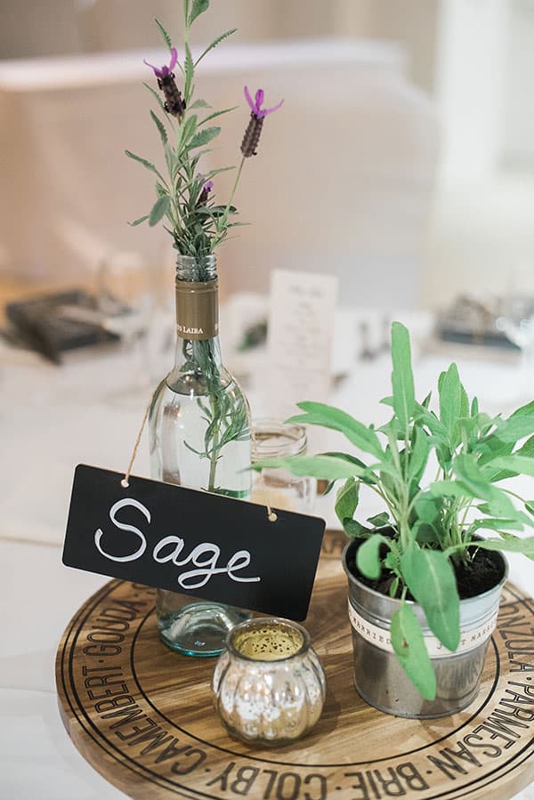 Wedding favours with sage.