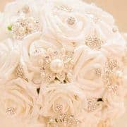Floral bouquet with diamonds and pearls