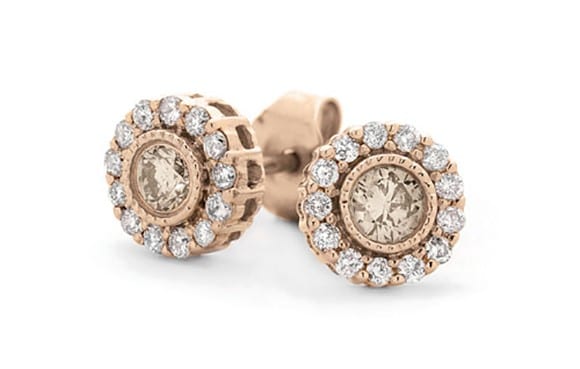 Rose gold diamond stud earrings