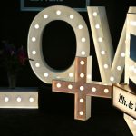 love sign at wedding expo