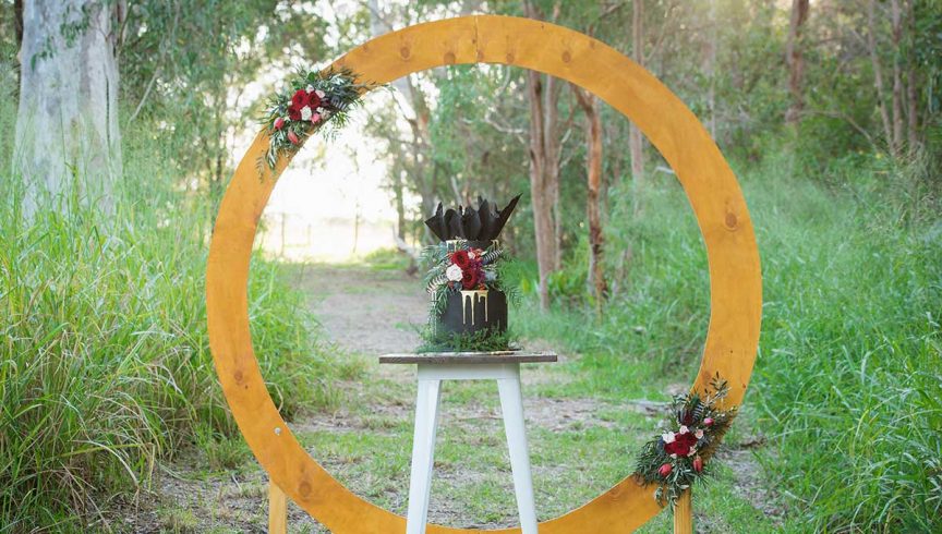 floral arbour for a woodland wedding