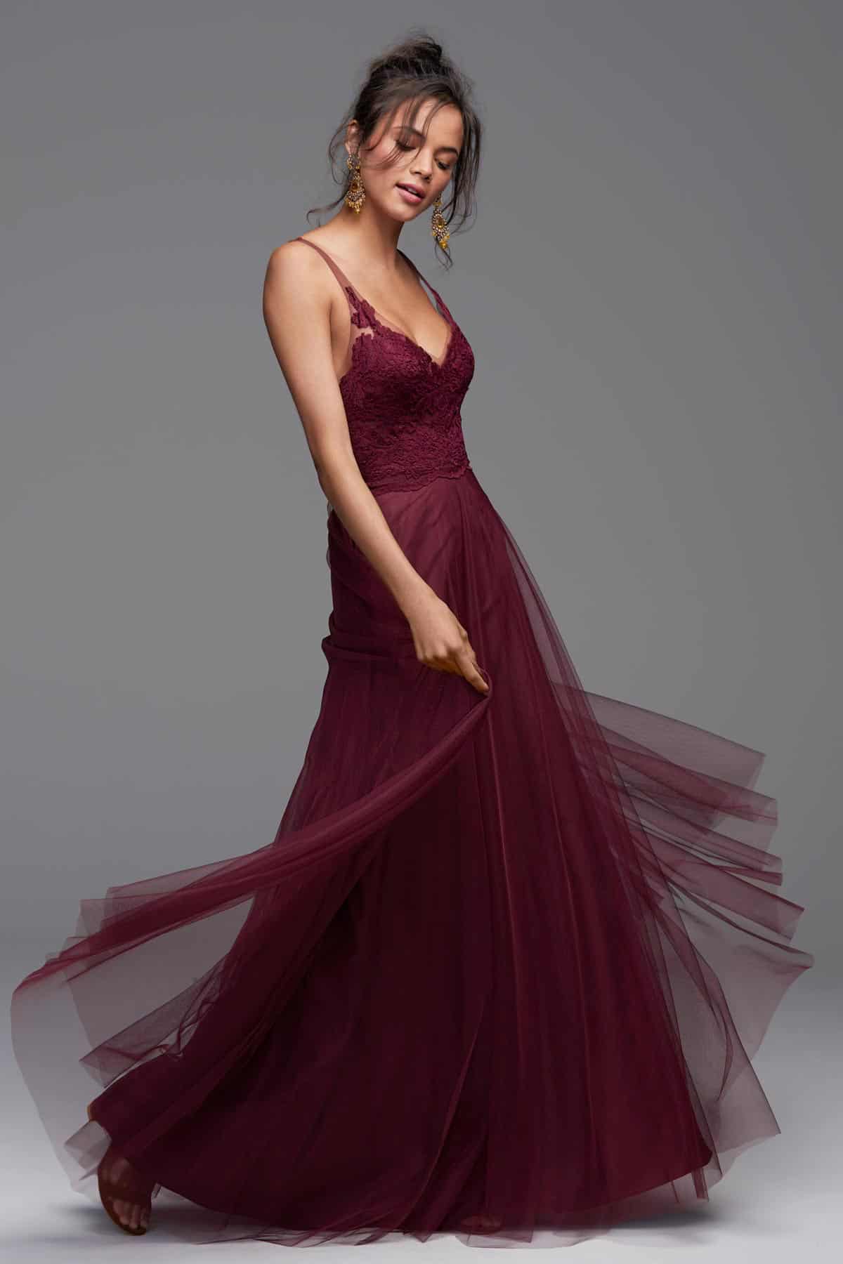 10 beautiful burgundy dresses for your bridesmaids