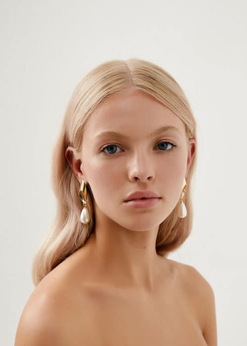 Elwood gold and pearl earrings by Amelie George