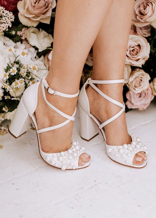 Pearl block-heeled sandals from Charlotte Mills