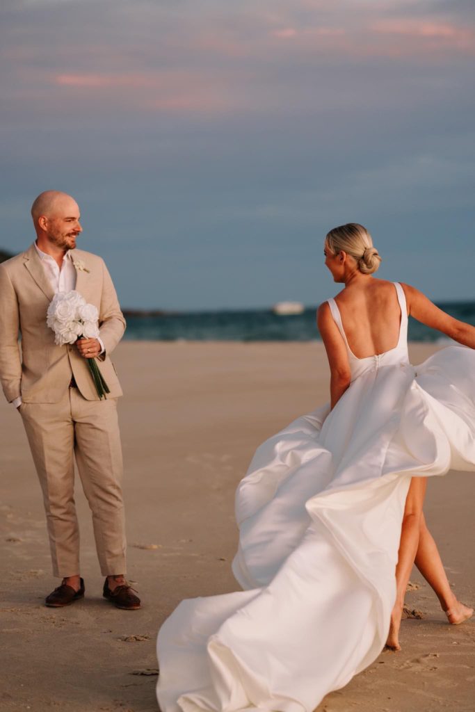Real-wedding-Brooke-and-Ben-by-Sarah-Lette-Photography-bride-and-groom-on-the-beach