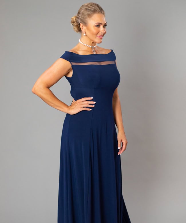 Something blue, right by your side. The ‘Audrey’ gown in Midnight Blue is an elegant option for your mum or mother-in-law. Living Silk