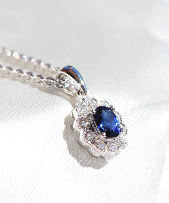 Say it with sapphires. Sapphire & diamond pendant, Clayfield Jewellery