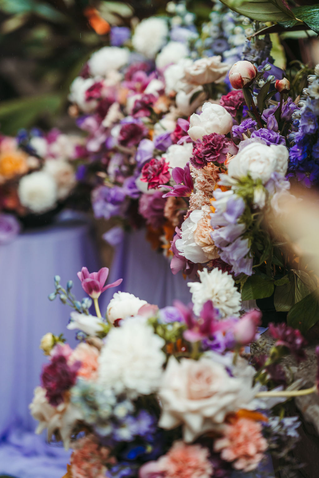 A beautiful wedding colour palette of lavender and terracotta orange